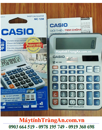 Casio MC-12M, Máy tính tiền Casio MC-12M đầu gập linh hoạt, chính hãng bảo hành 7 năm  |CÒN HÀNG 